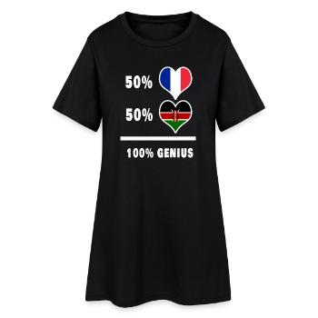 La France et le Kenya génie / cadeau - Robe T-shirt Femme - noir - Devant