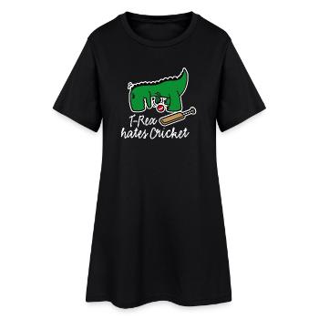 Joueur de cricket dinosaure, T-Rex déteste le cricket - Robe T-shirt Femme - noir - Devant