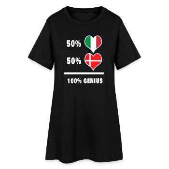Italien und Dänemark genial / Geschenk - Frauen T-Shirt-Kleid - Schwarz - Vorne