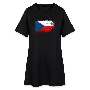 Drapeau tchèque Brush Splash - Robe T-shirt Femme - noir - Devant