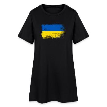 Hinweis Pinselstrich Ukraine - Frauen T-Shirt-Kleid - Schwarz - Vorne