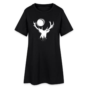 Symbole de l’orignal Moon Deer Evening Forest Icon Graphic - Robe T-shirt Femme - noir - Devant