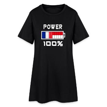 L'Indonésie et la France représentent 100 % - Robe T-shirt Femme - noir - Devant