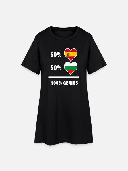 Bulgarien und Spanien genial / Geschenk - Frauen T-Shirt-Kleid - Schwarz