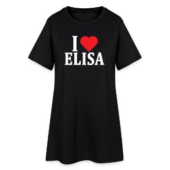 t-shirt J’adore Elisa t-shirt idée cadeau - Robe T-shirt Femme - noir - Devant