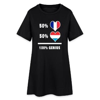 La France et le Luxembourg brillant/cadeau - Robe T-shirt Femme - noir - Devant