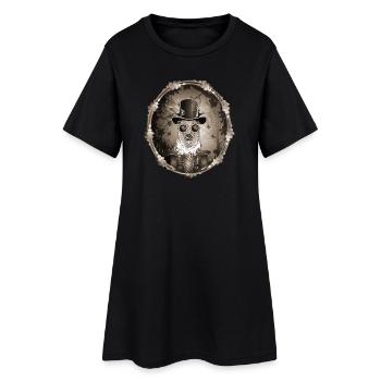 Portrait de cerf Steampunk au look sépia antique - Robe T-shirt Femme - noir - Devant