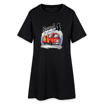 4 ans Jeune camion de pompiers camion de pompiers voiture - Robe T-shirt Femme - noir - Devant
