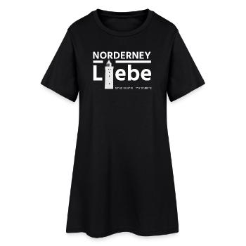 Norderney Liebe - Frauen T-Shirt-Kleid - Schwarz - Vorne