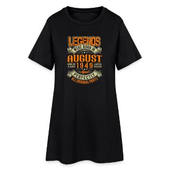 1949 August Geburtstag Legende - Frauen T-Shirt-Kleid - Schwarz - Vorne