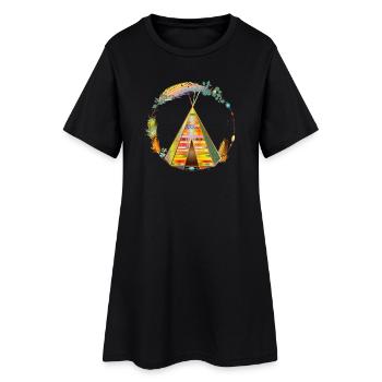 fantastiquement belle tente tipi colorée dans le cadre - Robe T-shirt Femme - noir - Devant