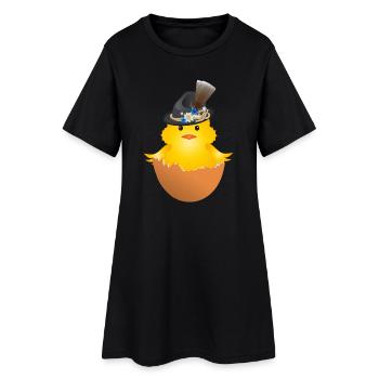 Bavarian chick with traditional hat in eggshell - Women’s T-Shirt Dress - black - Front