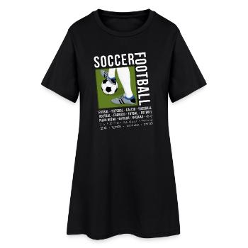 Football dans différentes langues - Robe T-shirt Femme - noir - Devant