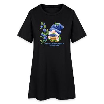 Blaubeeren Wichtel Niedersächsischer Blues Fan - Frauen T-Shirt-Kleid - Schwarz - Vorne