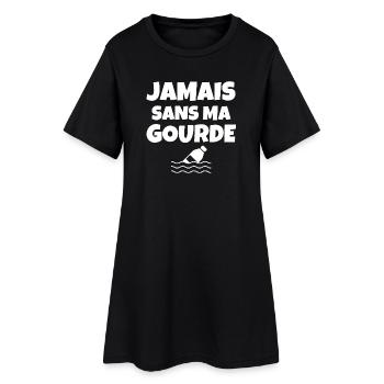 océan, non au plastique, écologie - Robe T-shirt Femme - noir - Devant