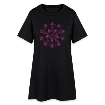 Morning Dew Pink - Mandala made with Love - Robe T-shirt Femme - noir - Devant