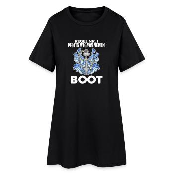 Motorboot Kapitän Boot - Regel - Frauen T-Shirt-Kleid - Schwarz - Vorne