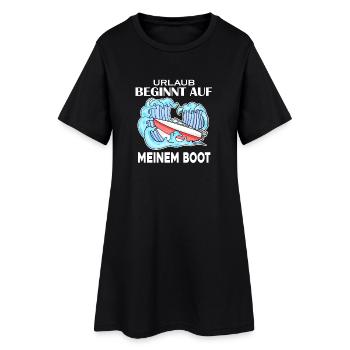 Urlaub Motorboot Kapitän Bootsführerschein - Frauen T-Shirt-Kleid - Schwarz - Vorne