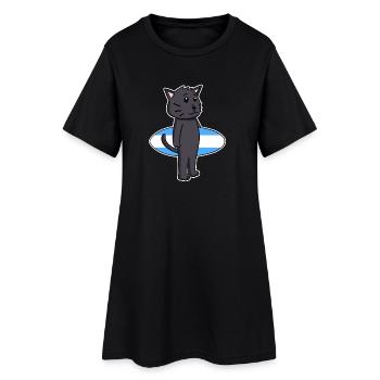 Planche de surf Cat Bombay Surfing Gift - Robe T-shirt Femme - noir - Devant