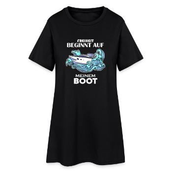 Motorboot Kapitän Boot Boote Seefahrt Geschenk - Frauen T-Shirt-Kleid - Schwarz - Vorne