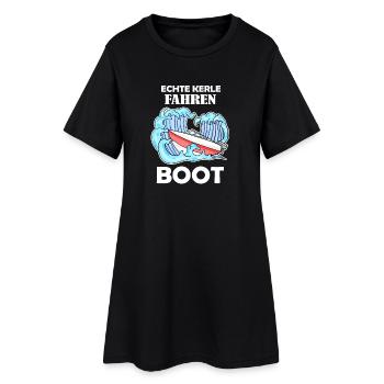 Boote Motorboot Kapitän Boot Seefahrt Geschenk - Frauen T-Shirt-Kleid - Schwarz - Vorne