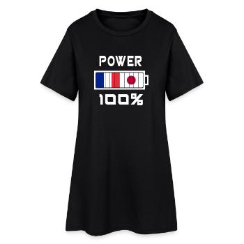 Japon et France Power 100 - Robe T-shirt Femme - noir - Devant