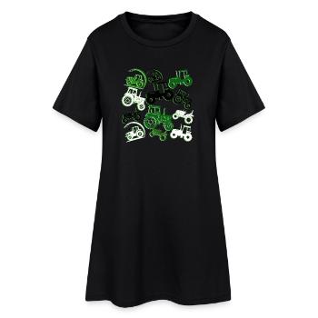 lots of tractors - Women’s T-Shirt Dress - black - Front