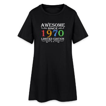 1970 - Jahrgang 1970 - Fantastisch seit 1970 - Frauen T-Shirt-Kleid - Schwarz - Vorne
