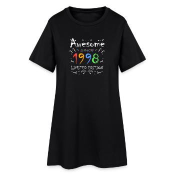 1998 - Jahrgang 1998 - Fantastisch seit 1998 - Frauen T-Shirt-Kleid - Schwarz - Vorne