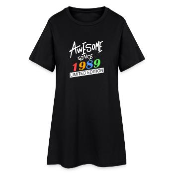 1989 geboren - Frauen T-Shirt-Kleid - Schwarz - Vorne