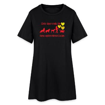Canis lupus evolution Homo sapiens domestication - Women’s T-Shirt Dress - black - Front