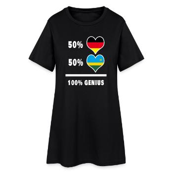 Deutschland und Ruanda 100% Genial / Geschenk - Frauen T-Shirt-Kleid - Schwarz - Vorne