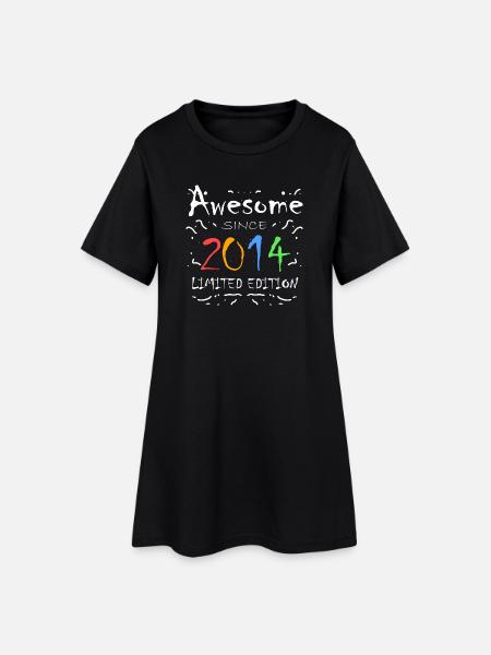 Jahrgang 2014 - Fantastisch seit 2014 - Frauen T-Shirt-Kleid - Schwarz