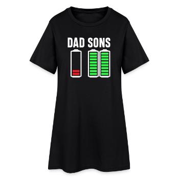 Graphique de la barre de batterie Dad Sons - Robe T-shirt Femme - noir - Devant
