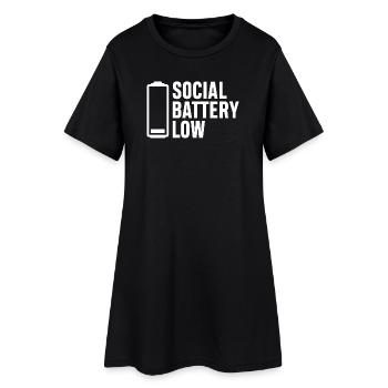 Social Battery Low - Women’s T-Shirt Dress - black - Front