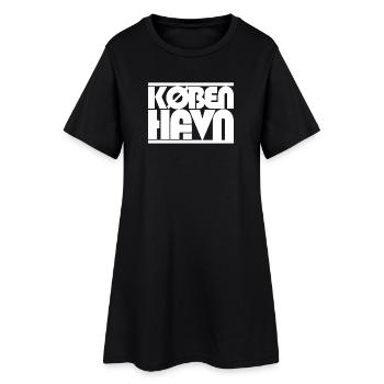 Conception du lettrage du Danmark de Copenhague - Robe T-shirt Femme - noir - Devant