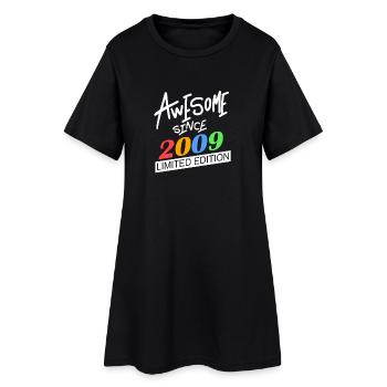 Jahrgang 2009 - Fantastisch seit 2009 - Frauen T-Shirt-Kleid - Schwarz - Vorne