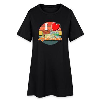 J’adore Amsterdam Holiday T-Shirt - Robe T-shirt Femme - noir - Devant