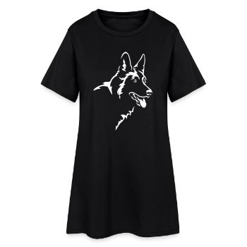 Tête de berger allemand « Black Edition » - Robe T-shirt Femme - noir - Devant