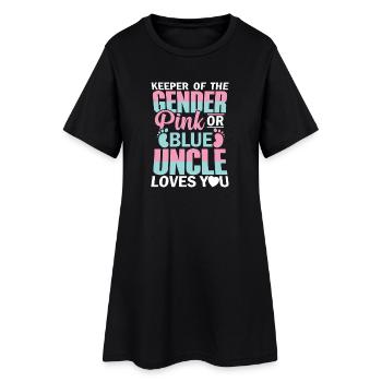 keeper of the gender pink and blue uncle loves you - Frauen T-Shirt-Kleid - Schwarz - Vorne
