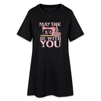 May the 1 4 be with you sewing - Frauen T-Shirt-Kleid - Schwarz - Vorne