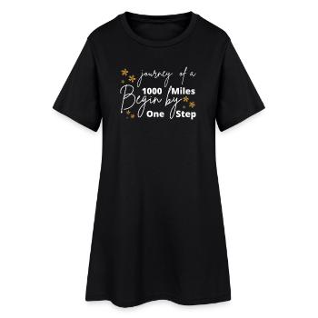 Un voyage de mille lieues commence par un seul pas - Robe T-shirt Femme - noir - Devant