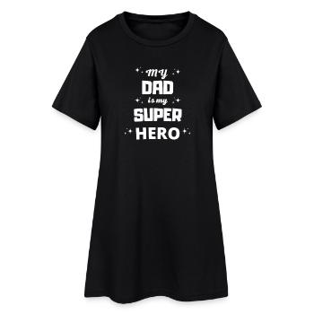 Mon papa est mon super héro - Robe T-shirt Femme - noir - Devant