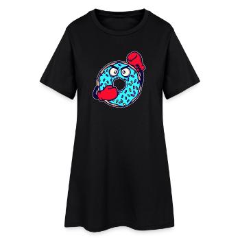 Beignet Délicieux Bonbons Cuisson Snack Calories - Robe T-shirt Femme - noir - Devant
