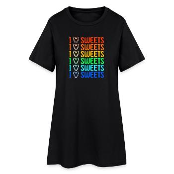 Dent sucrée J’adore les bonbons Déclaration Délicieux - Robe T-shirt Femme - noir - Devant