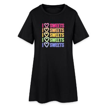 J’adore les bonbons déclaration dessert délicieux - Robe T-shirt Femme - noir - Devant