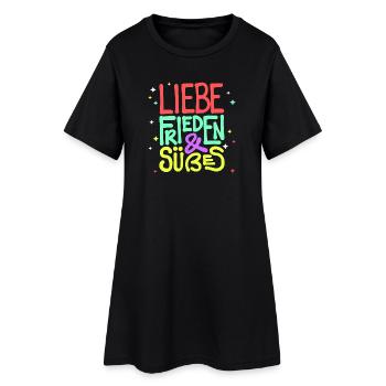 Naschen Lecker Naschkatzen Süßigkeiten Statement - Frauen T-Shirt-Kleid - Schwarz - Vorne