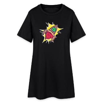 Glace Bonbons Snacking Dessert Yummy - Robe T-shirt Femme - noir - Devant