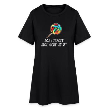 Bonbon Statement Süßigkeiten Lecker Zucker - Frauen T-Shirt-Kleid - Schwarz - Vorne