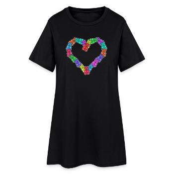 Bonbons sucre bonbon dessert dent sucrée - Robe T-shirt Femme - noir - Devant